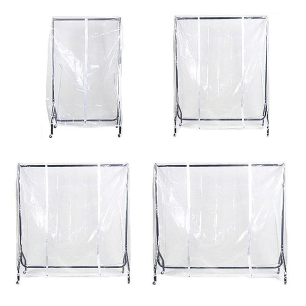 Transparente à prova d'água à prova de poeira com zíper para roupas capa de trilho para roupas rack protetor bolsa para pendurar vestuário terno casaco exibição de armazenamento T200244d