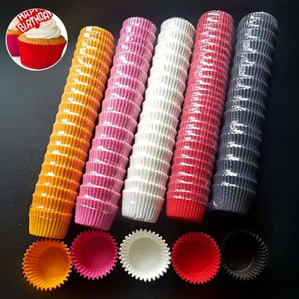 Подарочная упаковка 1000 шт. Мини -размер шокальной бумажной лайнеры для выпечки маффин чашки для пирога образуют кексы с твердым цветом плесени #T20270C