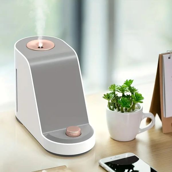 Увлажнитель Smart Wireless Charger Aromatherapy Увлажнитель: 10 Вт быстрая зарядка, увлажнение Nano Mist и подставка для мобильного телефона - экологически чистый дизайн шумоподавления ABS.