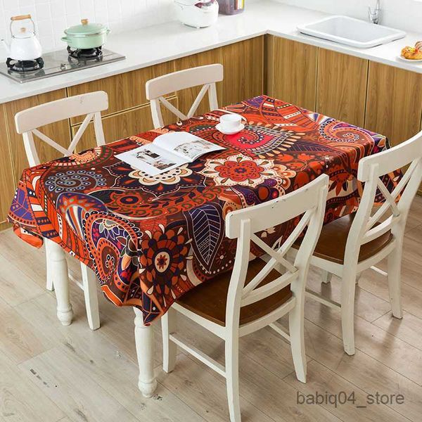 Toalha de mesa estilo decoração de casamento toalha de mesa retangular banquete mesa de jantar conjunto colorido geométrico toalha de mesa de mesa r230727