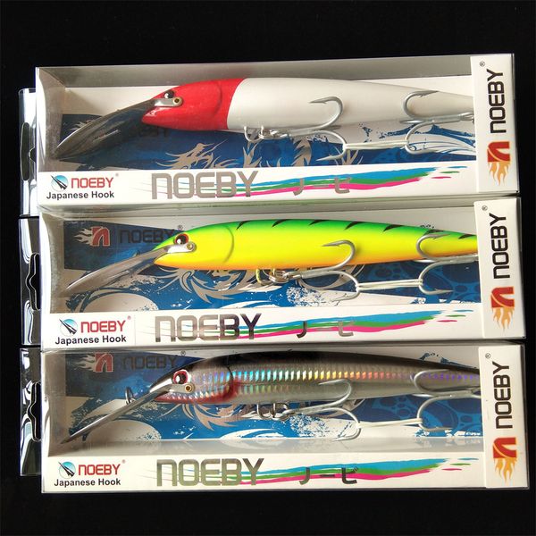 Yemleri Cazibe Noeby 3pcs 225mm 86g Yüzen 7-9m 185mm 60g 5-6m Metal Dil Trolling Balıkçılık Malları Minnow Balıkçılık Yem NBL9904 230727