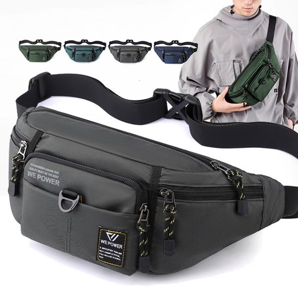 Taille Taschen Männer Taille Hüfte Bum Fanny Pack Tasche Geld Beutel Nylon Multi-Pocket Mode Reise Sling Kreuz Körper brust Pack Männliche Gürtel Taschen 230727