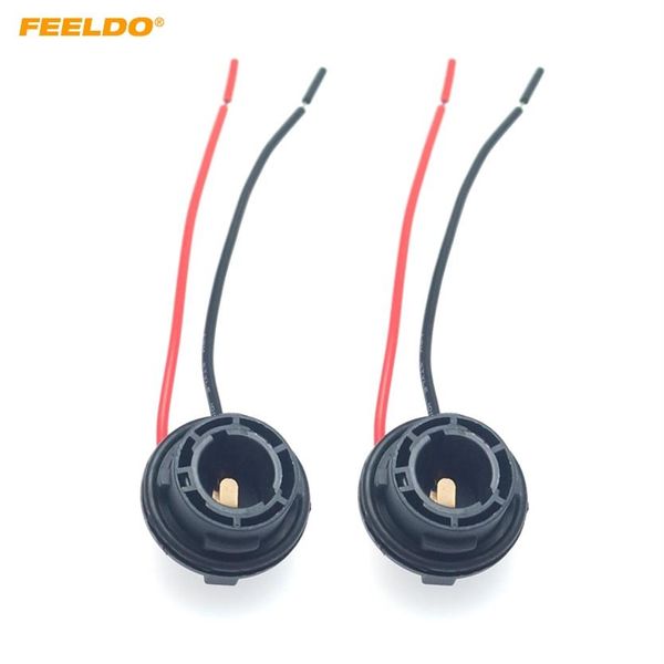 FEELDO 2 PCS Luz de Carro Fêmea BAU15S 7507 PY21W Conector de Lâmpada de Carro Tomada de Cabo Cabo de Ligação de Lâmpada de LED #5572205v