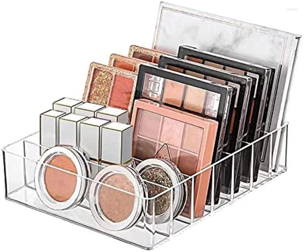 Caixas de armazenamento Paleta de sombras Organizador de maquiagem Sem BPA 7 Seções Dividido Suporte para penteadeira para gaveta Banheiro Counte Cosmetics