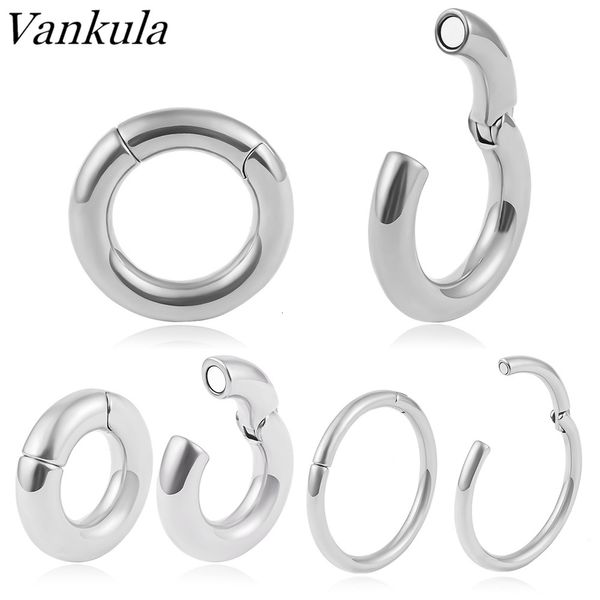 Dental Grills Vankula 2 Stück Edelstahl Punk Piercing Hoop PA Ring Big Captive Bead Ohrmesser Ohrring Gauges Plugs Gewichte 230727