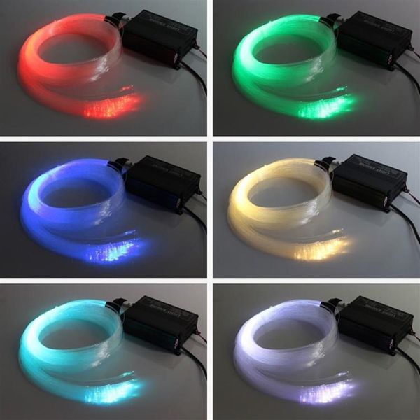 Buntes RGB-LED-Kunststoff-Lichtwellenleiter-Stern-Decken-Set, Leuchtreklame, 150 Stück, 0,75 mm, 2 m, 16 W, RGB-Lichtwellenleiter, Lichtermotor, 24ke275H
