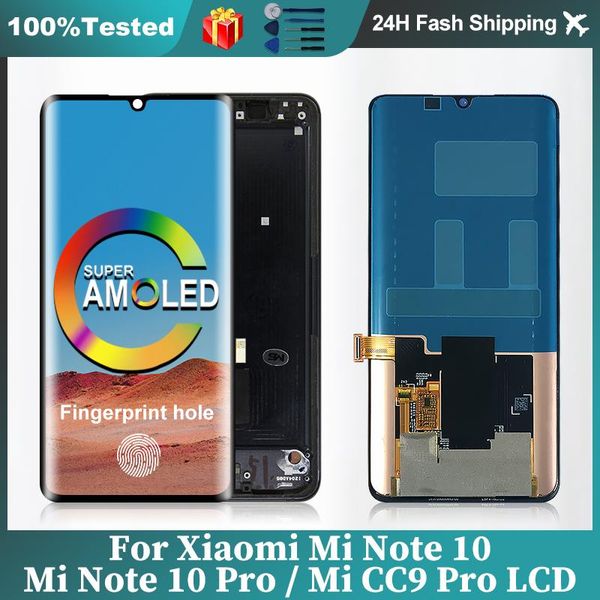 Xiaomi Mi için Tozluk LCD LCD Note 10 LCD Ekran Sayısallaştırıcı Montajı Xiaomi Mi CC9 Pro Ekran Mi MI Note 10 Pro LCD Dokunmatik Ekran