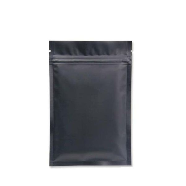 Acessórios Sacos Mylar de plástico preto Zip Lock Folha de alumínio Zipper Case For Dry Herb Armazenamento de alimentos a longo prazo Colecionáveis Proteção Dhvwp