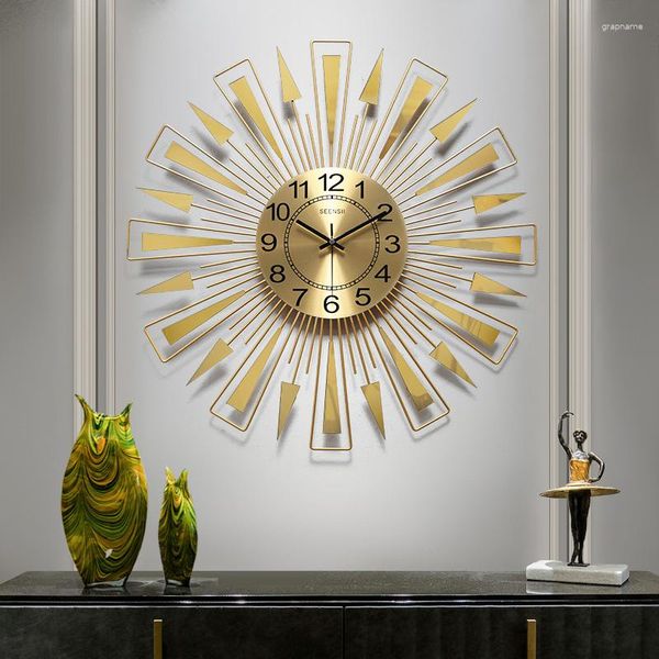 Wanduhren, große Uhr, Wohnzimmer-Dekoration, modisch, minimalistisch, atmosphärisch, moderne Heimdekoration, Uhr, riesiges Uhrwerk