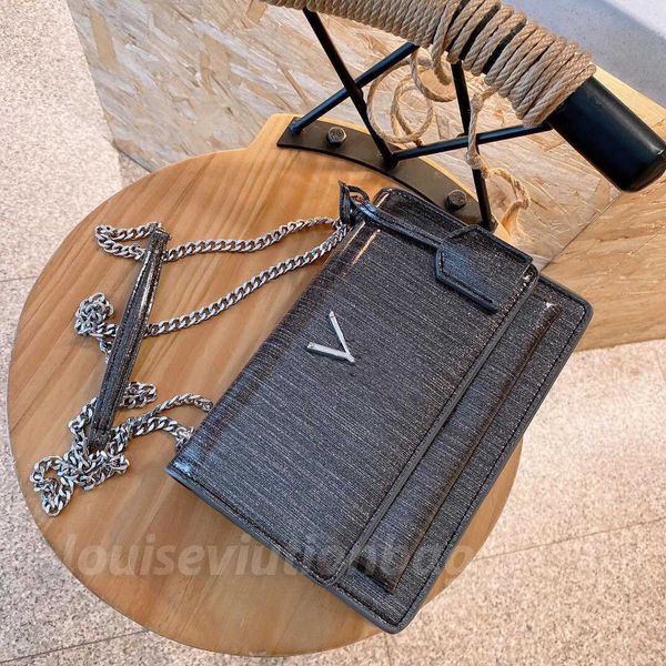Clutch flap bolsa de mão de luxo designer SUNSET ombro WOC couro liso acessórios de metal envelope sinal de metal bolsa com corrente bolsas femininas masculinas crossbody
