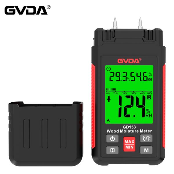 Feuchtigkeitsmesser GVDA Digitales Holzfeuchtemessgerät Holzfeuchtigkeitstester Hygrometer Holzfeuchtigkeitsdetektor LCD-Display Zementziegel Feuchtigkeitsmesser 230727