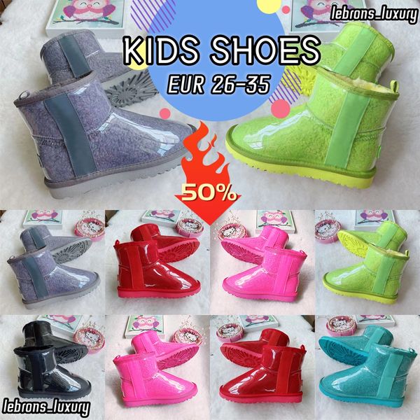 Australia Scarpe per bambini Stivali da neve Stivali caldi Classico lucido Gioventù Ragazze Ragazzi wggs Designer in vera pelle Scarpe da neve Bambini neonati Stivali Calzature per bambini