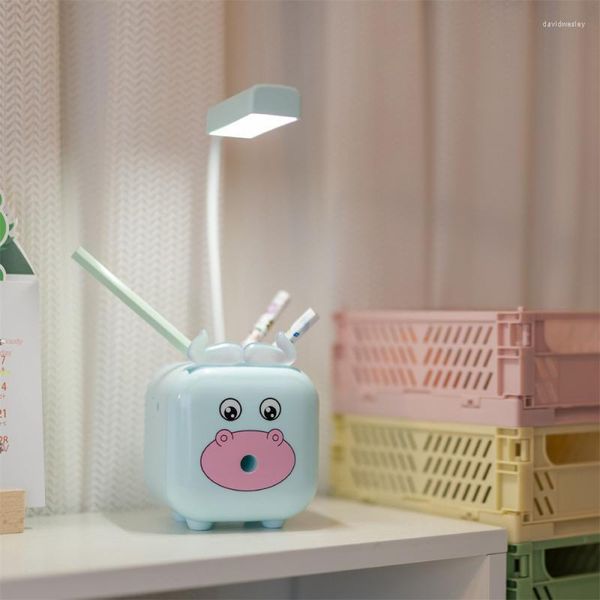 Tischlampen Kleine Buchlampe Abs Bleistiftspitzer Niedliche Cartoon USB-Aufladung Haushaltswerkzeuge Licht 400mAh Student 2023 Beleuchtungswerkzeug