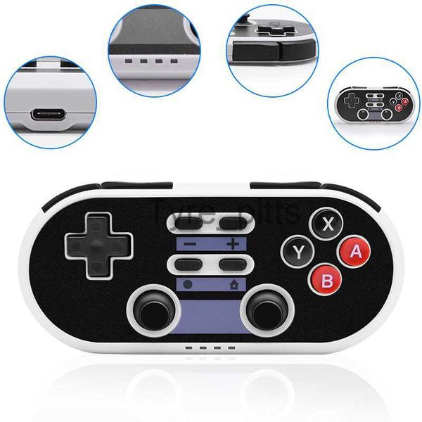 Игровые контроллеры джойстики Новый беспроводной геймпад Mini Retro Bluetooth Compatible Game Game Joystick Пульт дистанционного управления для PS3/смартфона для планшетного ПК Smart TV Box x0727