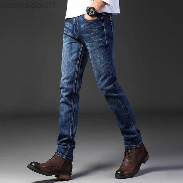 Calças Masculinas Marca Jeans Retro Nostalgia Straight Denim Jeans Moda Masculina Calças Longas Soltas Tendência Negócios Calças Casuais Roupas Masculinas L230727