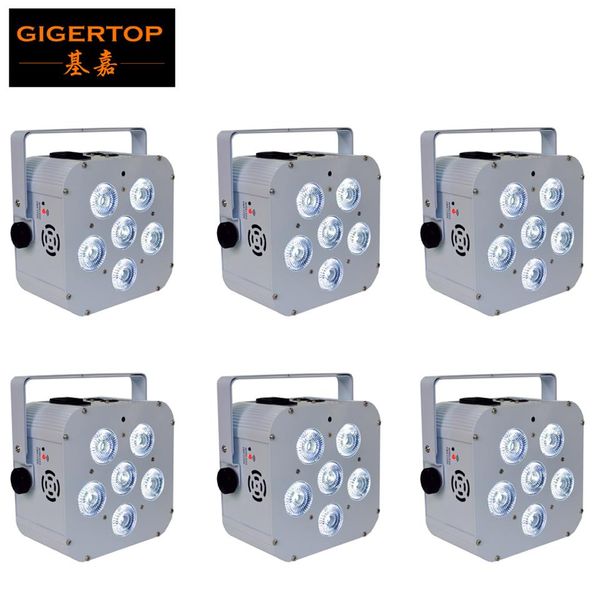 6 Pack Wireless dmx Up Light LED DJ Par 6 18w RGBAW UV Par Can Batteria LED Uplightings Smart DJ Par per Matrimoni Party Club Events197l