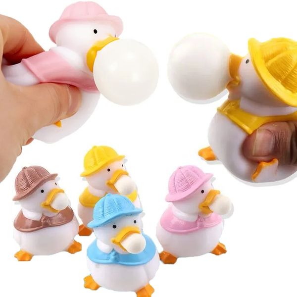 Juguetes creativos para apretar patos para niños, bolas sensoriales para aliviar el estrés, animales para niños, descompresión, soplar burbujas, juguetes, regalos