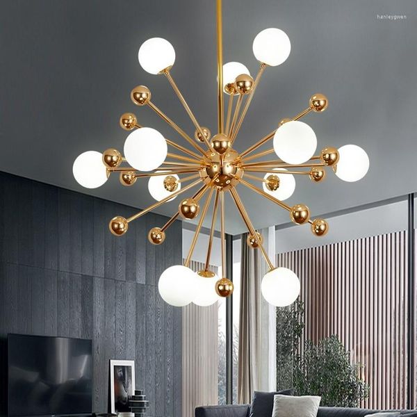 Plafoniere Room Decor Led Art Chandelier Lampada a sospensione Luce universale Glass Living Kitchen Sputnik Italian Modern Indoor