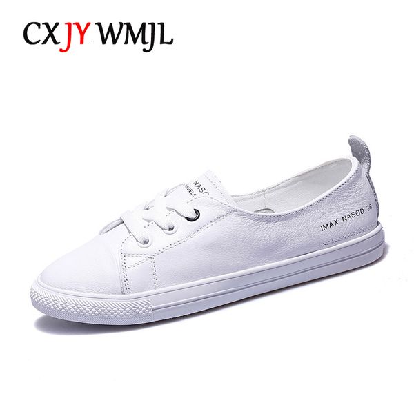 Kleidschuhe CXJYWMJL Echtes Leder Casual Sneakers für Frauen Plus Size Frühling Sommer Skateschuhe Damen Vulkanisierte Schuhe Little White 230726