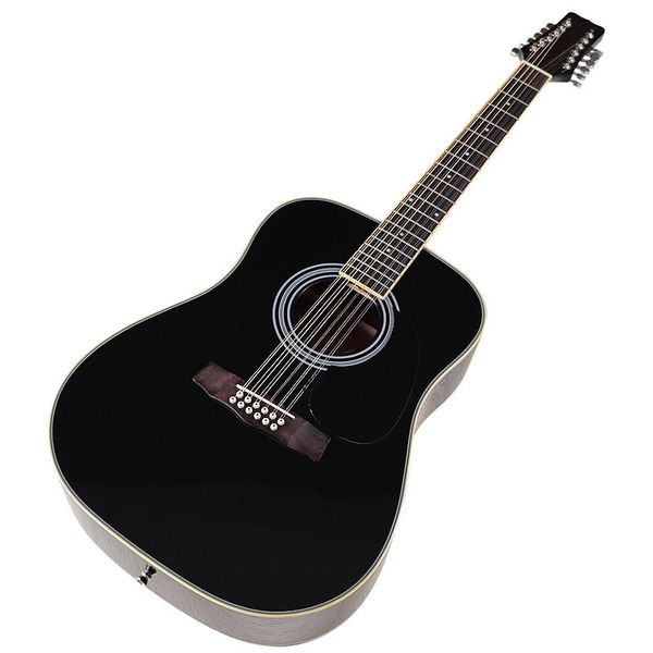 Kabel High Gloss 12 String Akustikgitarre 41 Zoll Western Gitarre Fichte Holz Top Folk Gitarre Schwarz und natürliche Farbe