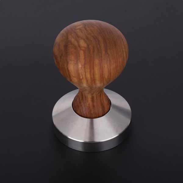 51 53 58mm Manico in palissandro Caffè Tamper Espresso Powder Flat Press Hammer Coffee Tamper Grind Grinder Espresso Barista Tool T306H