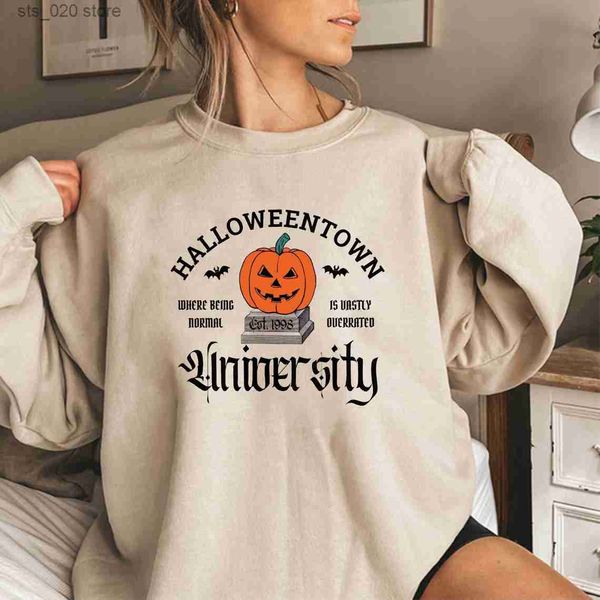 Женские толстовка толстовок Университет Halloweentown EST 1998 Пуловер осенние толстовки Винтаж Хэллоуин Таун Топс T230727