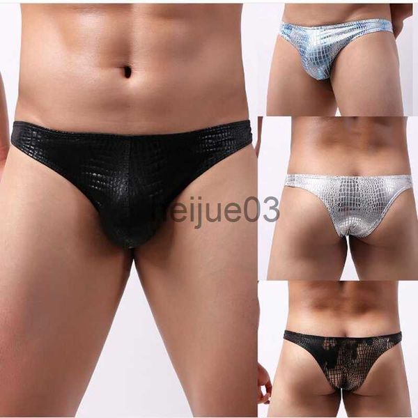 Slips Höschen Hohe Qualität Glänzende Schlange Muster Sexy Unterwäsche Dessous Männer Bikini Ropa Interior Hombre 4 Farben S M L XL D204 x0726