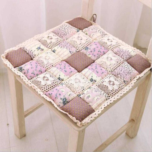 Almofada/decorativa 40x40cm estilo flor quadrado algodão almofada de assento sofá tapete de carro casa cozinha cadeira assento almofada decoração de casa