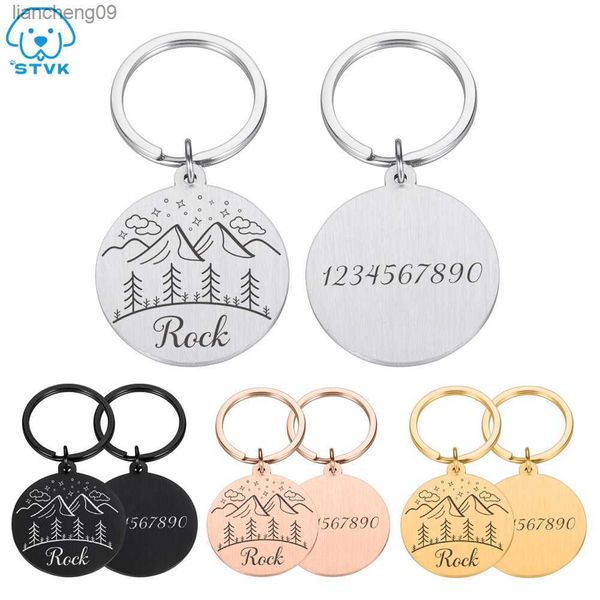 Nuova incisione gratuita Cat Dog ID Tag Personalizzato Collare per cani Pet Charm Nome Collana con ciondolo Collare Cucciolo Accessorio L230620