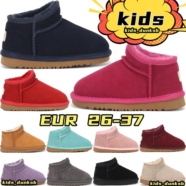 Scarpe per bambini Stivali da neve in vera pelle Stivali per bambini piccoli con fiocchi wggs Bambini Kid Australia Neonati maschi Ragazze Classic Designer neonati Stivaletti alla caviglia