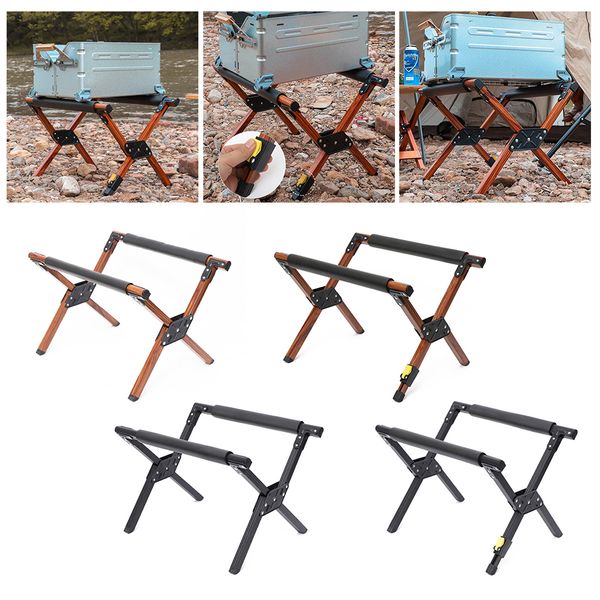 Outdoor-Gadgets Klappkühlerständer Faltbare Legierung Wanderhalter Unterstützung Gepäck Camping Eisbox Rack Picknick BBQ Eimer 230726