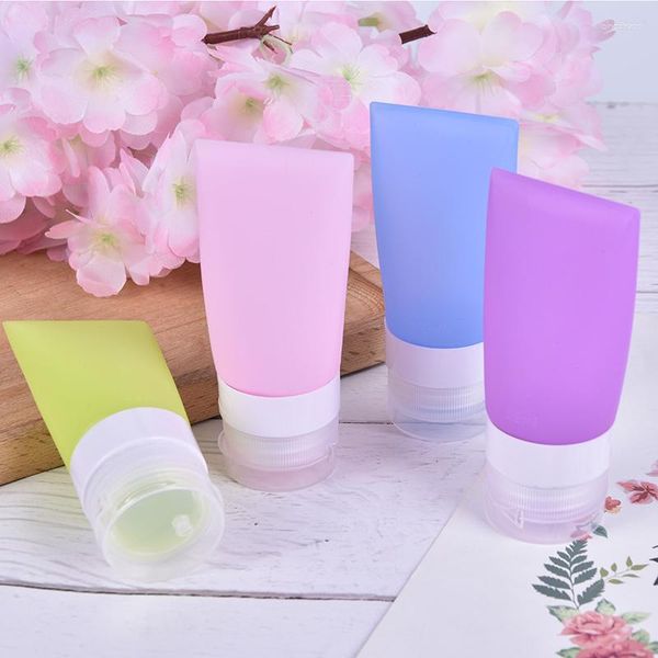 Garrafas de armazenamento Viagem Recarregáveis Silicone Cuidados com a Pele Loção Shampoo Gel Squeeze Garrafa 38/60/80ml Tubos Recipientes Kits Drop Ship