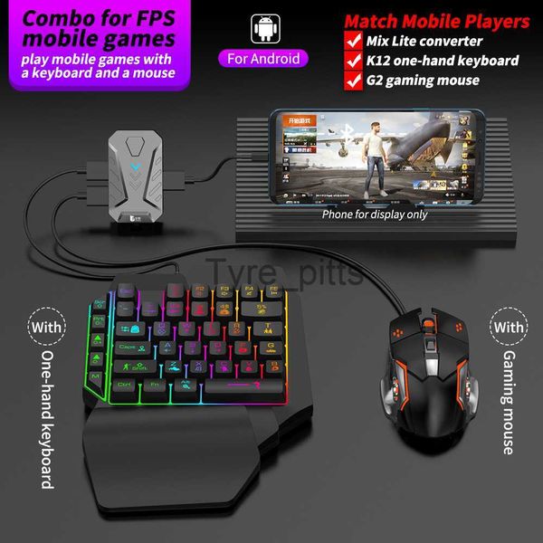 Controladores de jogo Joysticks PUBG Gamepad Controller Plug and Play Conexão com fio Conversor de jogos para celular Adaptador de teclado e mouse para Android x0727