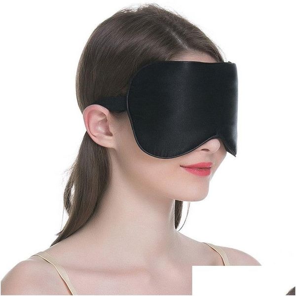 Schlafmasken 100% Seide Rest Augenmaske Gepolsterter Schatten Er Atmungsaktive Reise Entspannungshilfe Augenbinden 9 Farben Drop Lieferung Gesundheit Schönheit Visio Dhvxp