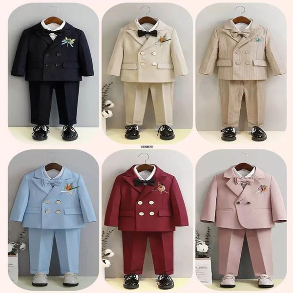 Abiti Flower Boys Pography Suit Baby Kids Cerimonia formale Costume Bambini Compleanno Wedding Party Dress Performance Tuxedo Set 230726
