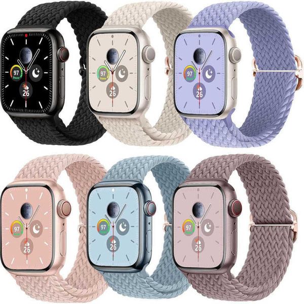 Solo Loop intrecciato elastico compatibile con cinturini Apple Watch 38mm 40mm 41mm 42mm 44mm 45mm per cinturini regolabili per cinturini per serie IWatch 8 7 6 SE 5 4 3 2 1 Ultra