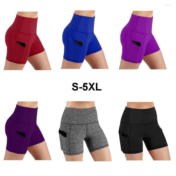 Calções esportivos ativos para mulheres plus size 5XL leggings esportivos com bolso treino academia esportes ciclismo feminino