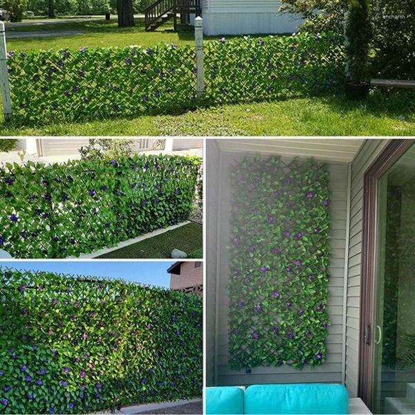 Flores decorativas folha hera cerca cobertura artificial verde privacidade visual exclusivo paredes para casa ao ar livre jardim varanda decoração