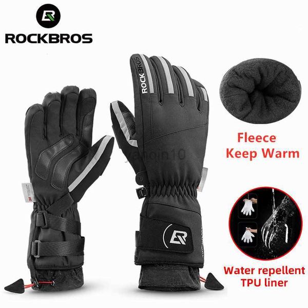 Luvas de esqui ROCKBROS Luvas de esqui Luvas de snowboard Luvas de inverno para motos de neve à prova de vento Luvas de neve unissex à prova d'água HKD230727