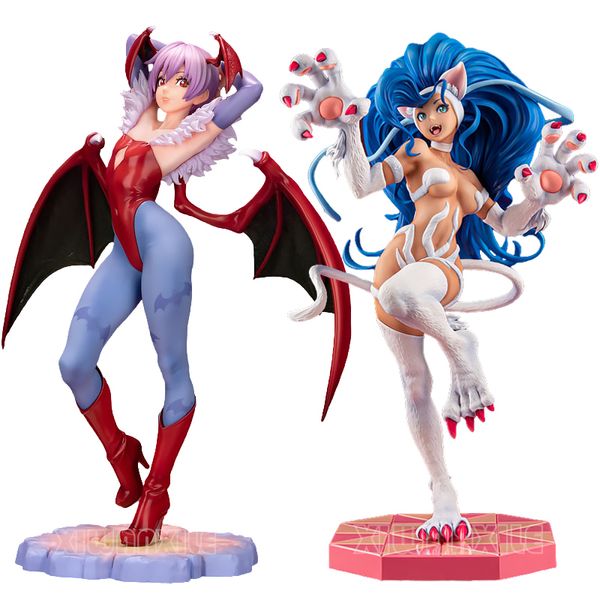 Aktionsspielfiguren 26 cm Darkstalkers Bishoujo FeliciaLilith Sexy Girl Anime Figur Morrigan Aensland Actionfigur Erwachsene Modell Puppe Spielzeug 230726