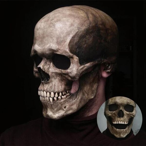 Andere Event-Party-Zubehör, Halloween-Vollkopf-Schädelmaske, 3D-Skelett, Horror, gruselige Partys, Masken, Cosplay-Kostüm-Requisiten für Erwachsene