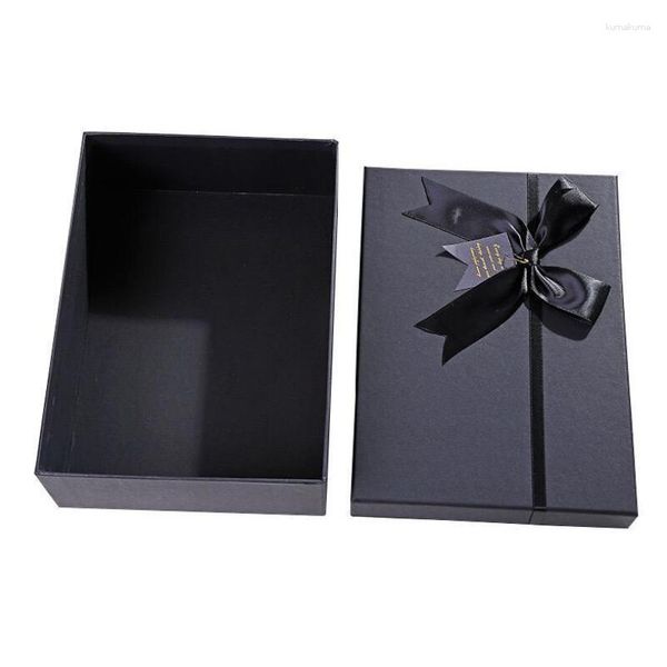 Подарочная упаковка 4pcs/лот прямоугольный большой черный лук жесткий бумажный коробка день рождения День матери Валентина