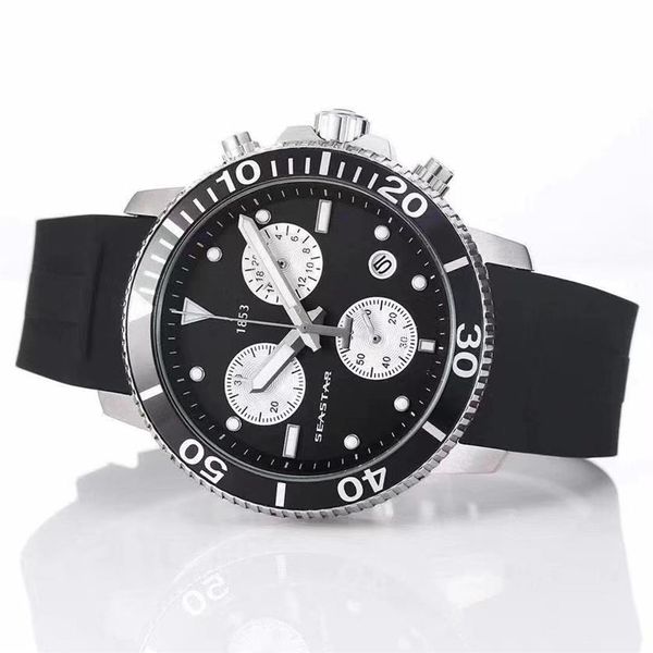 T120417A Orologio al quarzo impermeabile Seastar Sport da uomo Movimento ETA G10212 Cinturino in caucciù T125617A Moda uomo 0127206W247s