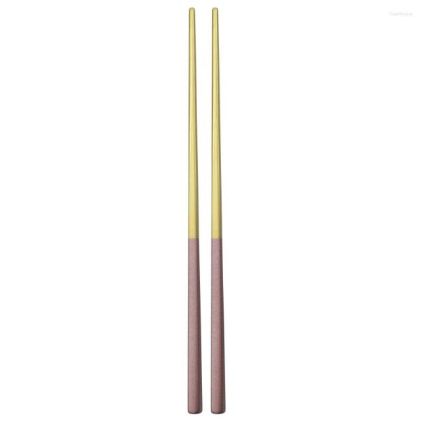 Палочки для палочек розовый золото 1 пара квадрат из нержавеющей стали без скольжения многоразовый металлический палоч для палочек для палочек набор домашних инструментов кухня