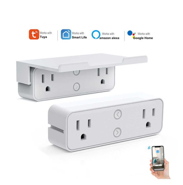 Smart Power Plugs US Smart Power Strip WiFi Plug Funziona con Alexa GoogleHome Tipo di parete Tuya Socket Intelligent sub-control Portatile domestico HKD230727