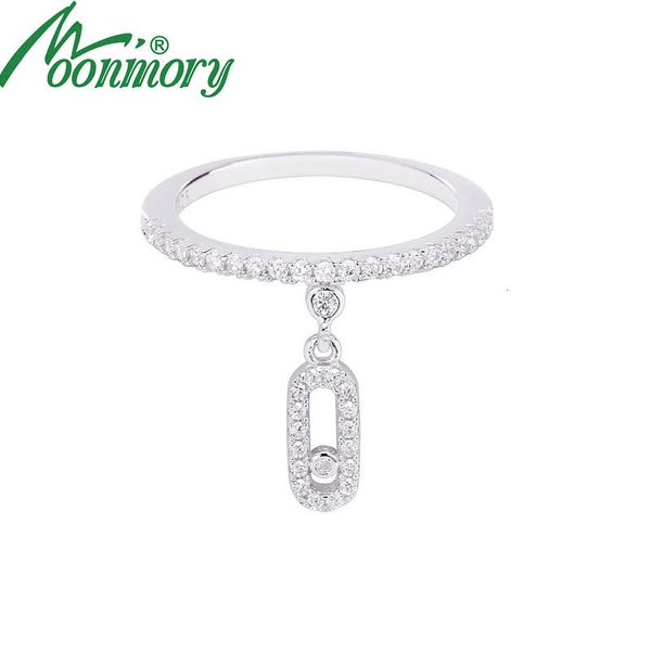 Eheringe Moonmory 100 Echt 925 Sterling Silber Gefälschte Bewegung Stein Ring Für Frauen Oval Anhänger Glänzende Feine Schmuck Geschenke Damen 230726