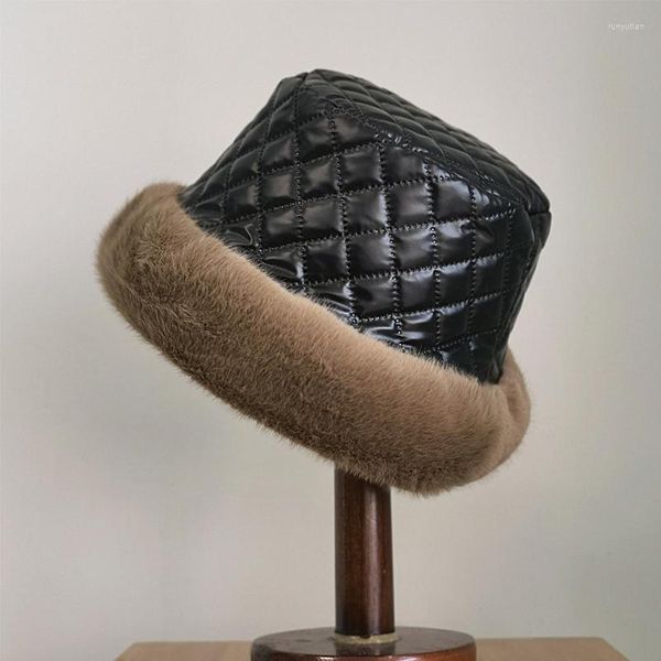 Берец Зимняя шляпа Женщины ведро клетку для кожи