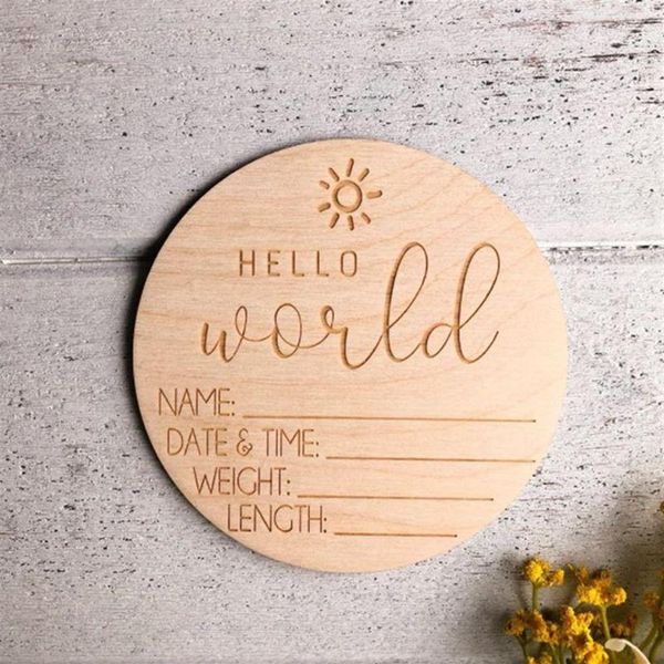 Altre forniture per feste festive Set di 20 Sun Hello World Baby Announcement Born Birth Sign2718