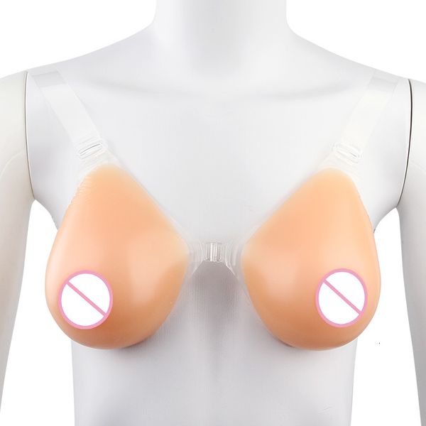 Brustpolster SBT Tropfenförmige Transgender-Silikonbrüste mit transparenten Trägern, 400–1600 g, Paar, 230726