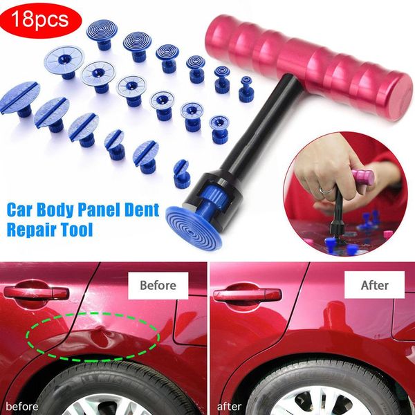 New Professional 18Pcs T-Bar Car Body Panel Paintless Dent Removal Repair Lifter Tool Puller Tabs Car Moto Rimozione danni Shi217G